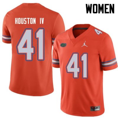 Women's Florida Gators #41 James Houston IV NCAA Jordan Brand Orange Authentic Stitched College Football Jersey AKB7262YW